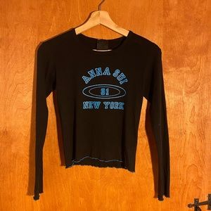 Anna Sui Black long sleeve with blue detail